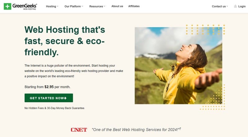 GreenGeeks is one of the eco-friendly web hosting companies, established in the year 2008. Currently, they continue working on their core business - sustainable host services. The company provides shared, VPS, and WordPress hosting plans powered by green energy. GreenGeeks is also performance and security-oriented, so this makes it appealing to the environment-conscious as well as companies.
