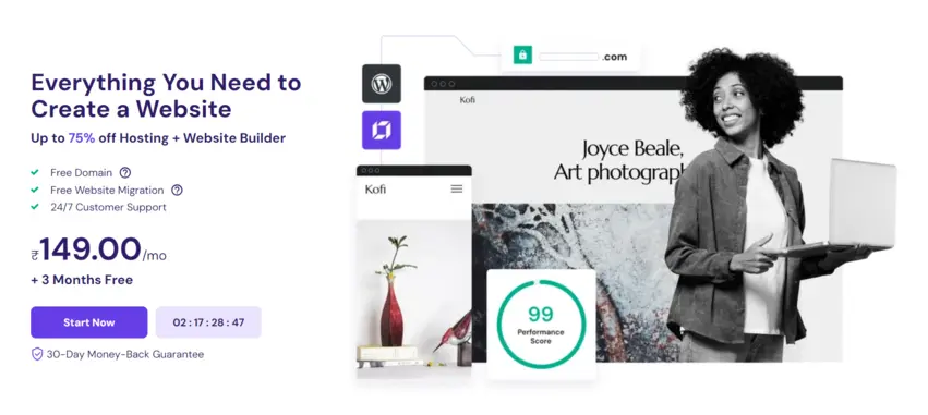 Hostinger affordable fast wordpress hosting in india offer